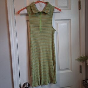 Wild Fable Green Sheath Dress Sleeveless Polo Collar